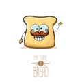 Vector funny cartoon cute sliced bread character isolated on white background. My name is bread concept illustration Royalty Free Stock Photo