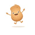 Vector funny cartoon cute smiling tiny potato isolated on white background. vegetable funky character