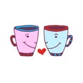 Vector Funny Cups icon. Cute printed art. Sticker design.