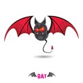 Vector funny devil bat with wings.