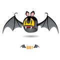 Vector funny devil bat with wings.