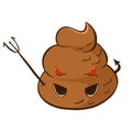 Vector funny devil poop emoji.