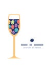 Vector funny faces wine glass silhouette pattern