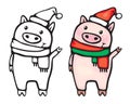 Vector funny pigs cartoons.