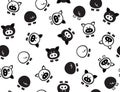 Vector funny pigs seamless pattern.