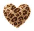 Vector fur heart isolated on white background. Leopard texture Royalty Free Stock Photo