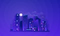 Night city illustration. Dark urban scape. Abstract background Royalty Free Stock Photo