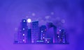 Night city illustration. Dark urban scape. Abstract background Royalty Free Stock Photo