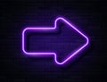 Vector Futuristic Sci Fi Modern Neon Violet Glowing Arrow