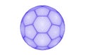 Vector futuristic sports concept of a soccer ball. Modern digital ball. High tech ball design. Ball made of line shapes