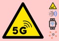 Vector 5G Network Warning Triangle Sign Icon