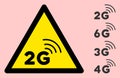 Vector 2G Network Warning Triangle Sign Icon