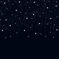 Seamless space curtain with falling star rain on dark blue background Royalty Free Stock Photo