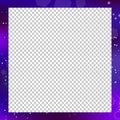 Vector galaxy square photo frame on transparent background with copy space Royalty Free Stock Photo