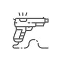 Game gun, pistol line icon. Royalty Free Stock Photo