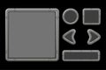 Vector game ui kit. Template metal menu of graphical GUI and buttons.