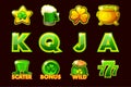 Vector Gaming icon of St.Patrick symbols for slot machines and a lottery or casino. Set 12 icons.