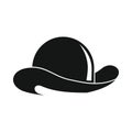 Vector gangster hat black simple icon isolated on white Royalty Free Stock Photo