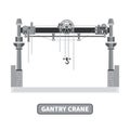 Vector gantry crane in flat style