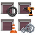 Vector Garage Icons set 2 Royalty Free Stock Photo