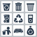 Vector garbage icons set