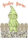 Vector garden gnome.For services logo