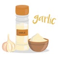 Vector garlic illustration isolated in cartoon style. Royalty Free Stock Photo