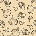 Garlic seamless pattern