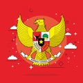 vector garuda pancasila symbol of indonesia country Royalty Free Stock Photo