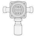 Vector gas detector. Outlined gas meter with digital LCD display. Royalty Free Stock Photo