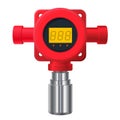 Vector gas detector. Red gas meter with digital LCD display.