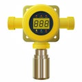 Vector gas detector. Yellow gas meter with digital LCD display. Royalty Free Stock Photo
