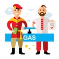 Vector Gas pipeline Russia - Ukraine. Flat style colorful Cartoon illustration.