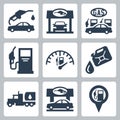 Vector gas station icons set Royalty Free Stock Photo