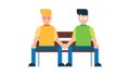 Vector gay couple holding hands Royalty Free Stock Photo