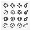 Vector gear icon set. Flat Design