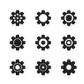 Vector gear icons set on white background Royalty Free Stock Photo