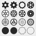 Vector gear silhouettes Royalty Free Stock Photo
