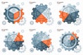 Vector gear wheel cogwheel circle infographic set. Royalty Free Stock Photo
