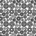 Vector gears icons seamless pattern background machine wheel mechanism machinery mechanical technology technical sign. Royalty Free Stock Photo