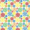 Vector gears icons seamless pattern background machine wheel mechanism machinery mechanical technology technical sign. Royalty Free Stock Photo