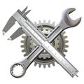 Vector Gearwheel with Wrench and Calipers