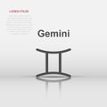 Vector gemini zodiac icon in flat style. Astrology sign illustration pictogram. Gemini horoscope business concept Royalty Free Stock Photo