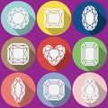 Vector gems icons set Royalty Free Stock Photo