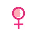 Vector gender equality with woman silhouette