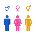 Vector gender restroom icon colorful Royalty Free Stock Photo