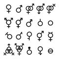 Vector Gender symbols and Sexual orientation set Royalty Free Stock Photo