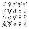 Vector Gender symbols and Sexual orientation set