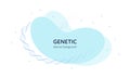 Vector genetic abstract banner template. Blue color shape and gene dna spiral on white background. Design element for education, Royalty Free Stock Photo