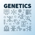 Vector Genetics modern illustration in outline style